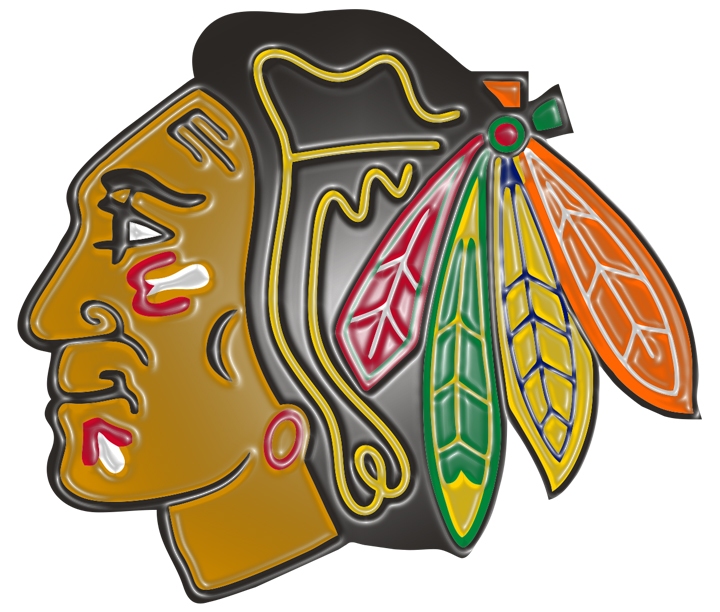 Chicago Blackhawks Plastic Effect Logo iron on paper